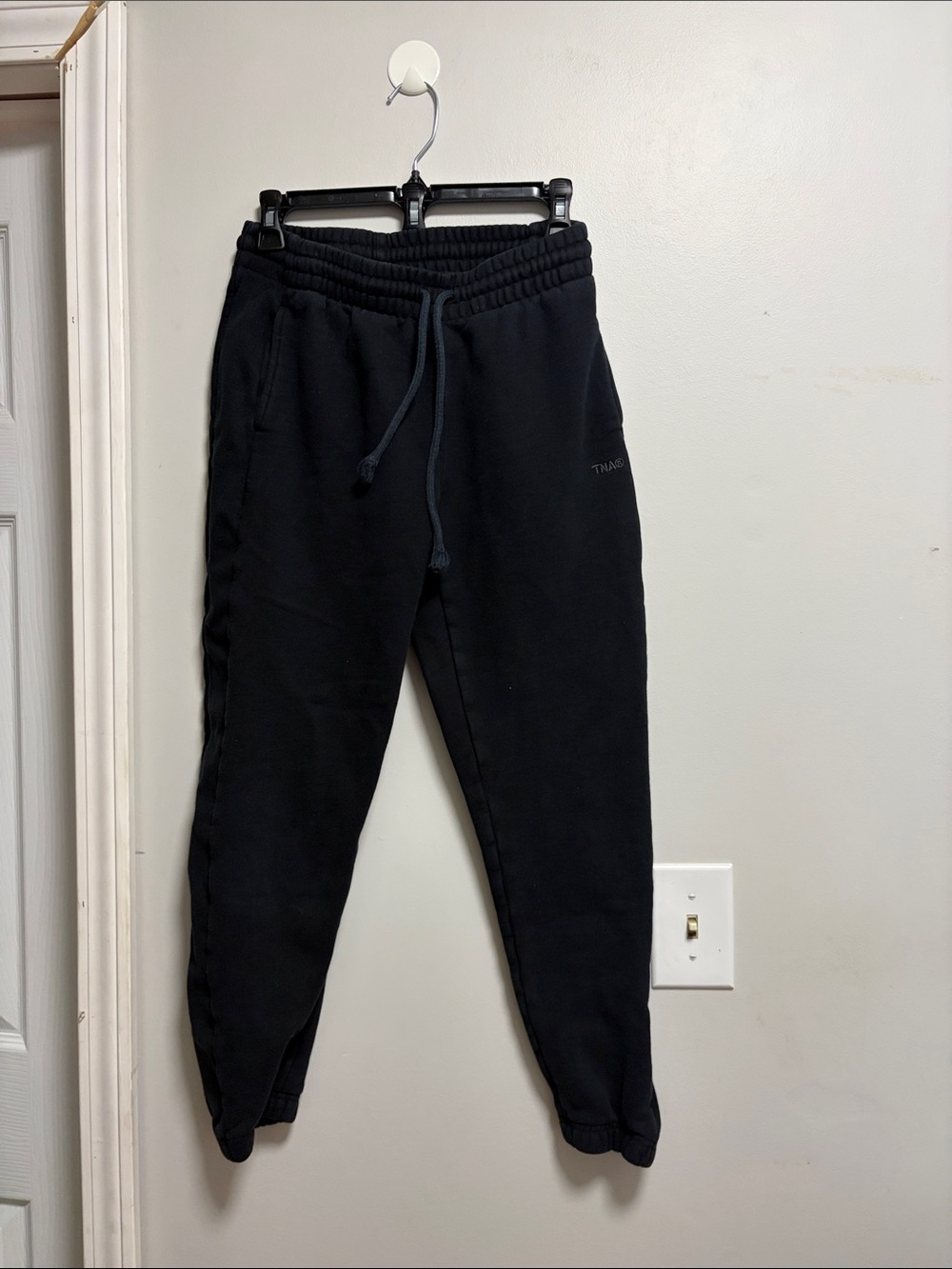 Aritzia Black Women's Track Joggers with Drawstring Waist
